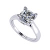 NANA Silver 6.0mm (1.50ct) Cushion Cut Zirconia Lucita Solitaire Ring-Platinum