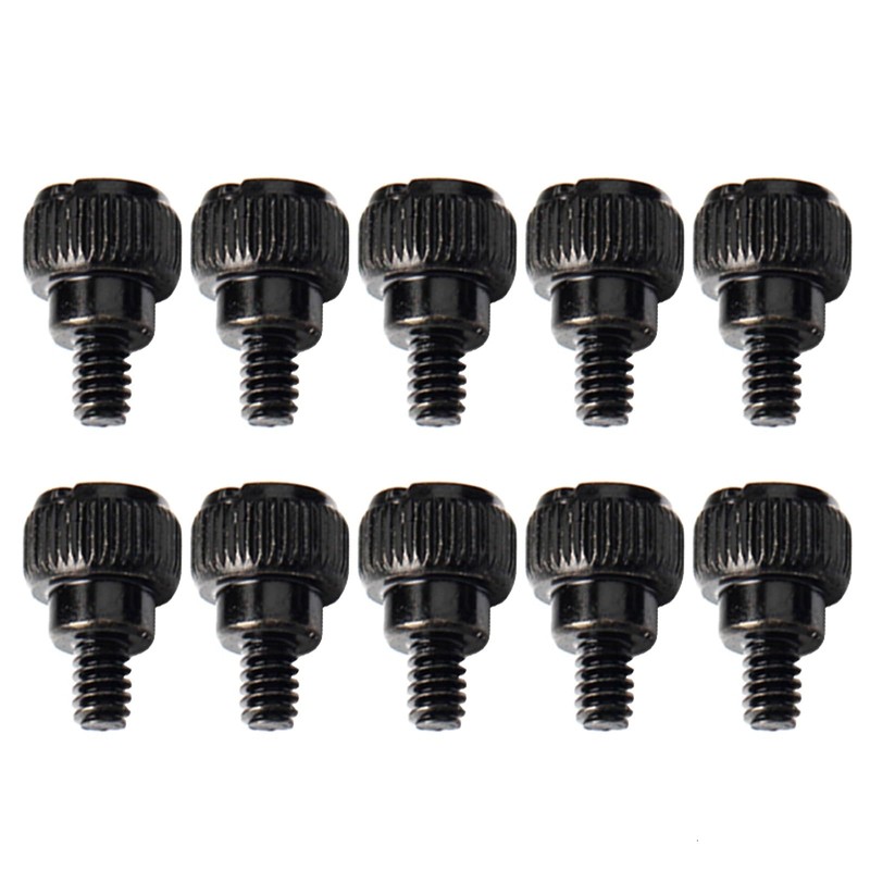 GAOHOU 10pcs New Computer Case Thumb Screws Black Size:6# 32X5mm