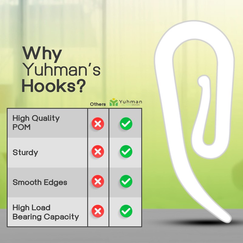 Yuhman 120 Pack Curtain Hooks Plastic White – 2.8cm x