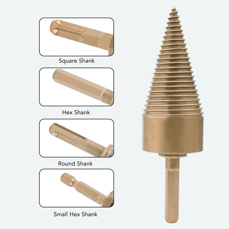 5Pcs Firewood Drill Bit 32mm Wood Log Splitter C45 Steel