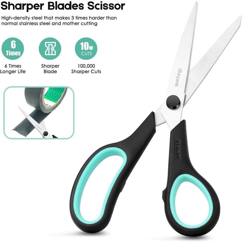 Sharp 3-Pack 8" Heavy Duty Scissors with Ultra Sharp Blades