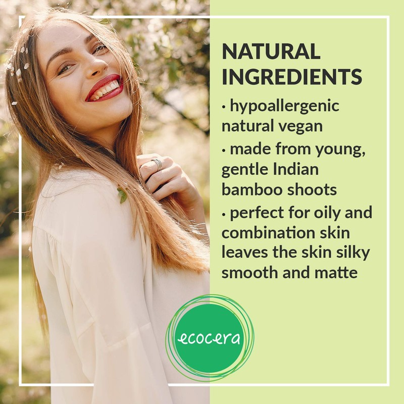 ECOCERA Bamboo Compact Powder Transparent Face Powder Hypoallergenic Natural Vegan