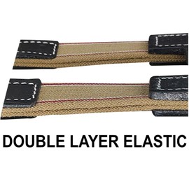 Majestic Ally Leather Girth Extender with Heavy-Duty Elastics, Durable, Flexible (Chestnut)