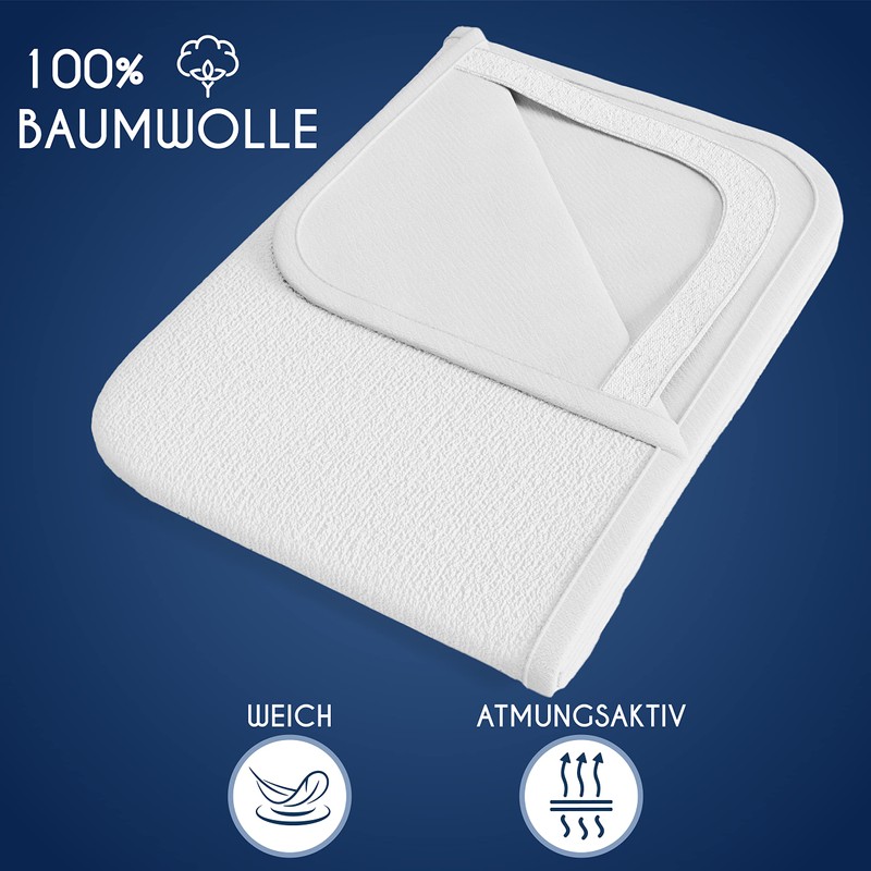 Mattress Protector 150 x 200 cm Waterproof Made in EU