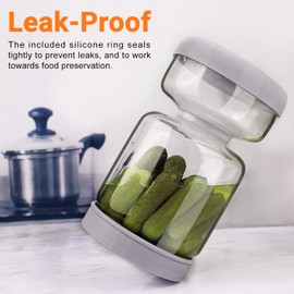 Homnoble Homnoble Pickle and Olive Hourglass Jar with Strainer Flip for Pickle Juice Separator from Wet and Dry, Upgrade Food-grade ABS Lid and BPA Free Hourglass Jar for Airtight Storage