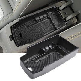 EDBETOS Center Console Organizer Tray Compatible with Chevy Bolt EUV Bolt EV Accessories 2022-2023 Interior Secondary Armrest Storage Glove Box Divider ABS Material, Customized Design, Black