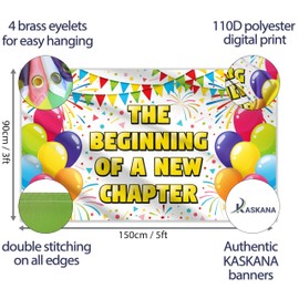 The Beginning of a New Chapter White Yellow Banner 5ft x 3ft