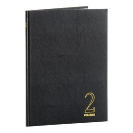 Wilson Jones Hardbound Accounting Journal, 9.25 x 7 Inches, 2 Columns, 80 Pages, 30 Lines per Page, Black (W74102A)