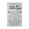 Fetiger 8th Wedding Anniversary Card Gifts for Him Husband, 8