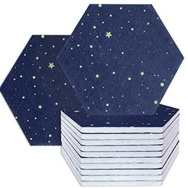 Lrocaoai 12 Pack Starry Hexagon Acoustic Panels,Sound Proofing Padding,Sound Absorbing Panel for Studio Acoustic Treatment, blue