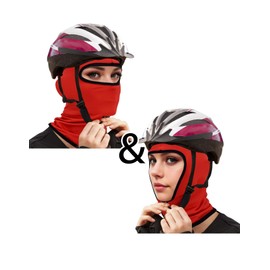 Balaclava Ski Mask, Skull Face Mask, Windproof Dustproof Breathable Soft Stretchable for Men Women (Red)