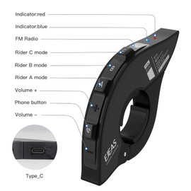 EJEAS EUC Control para Intercomunicador para Casco de Moto con Bluetooth 5.1 e IP65 Resistente al Agua, fácil de Instalar en el Manillar de la Motocicleta Adecuado para V6PRO/V4 Plus/Q2/Q7/Q8/E1+