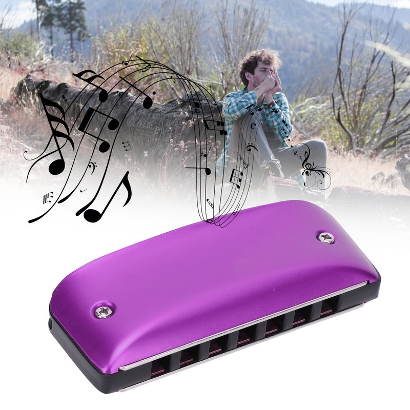 Harmonica 7-Hole Mini Blues Student Adult Beginner Playing Color Mouth