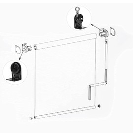Roller Blind Installation Bracket, Replacement Parts for Sunshade, Cordless Crank kit, for Coolaroo External Sunshade, Outdoor Sunshade
