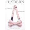 HISDERN Pink Bow Ties for Men Floral Pre-Tied Bow Tie