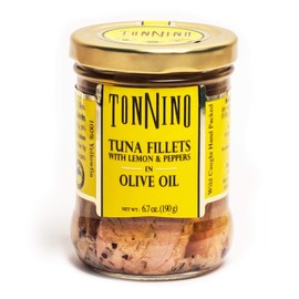 Tonnino Yellowfin Tuna Fish – Lemon Pepper in Olive Oil – Pack of 6 – Alternative to Salmon – Protein Snacks – Ready to Eat Meals