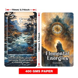 Han Yu Bowen Elemental Energies Oracle Tarot Cards, Oracle Cards and Tarot Cards for Beginners, Oracle Cards Deck, This deck covers the elements of fire, earth, water, and air, Helping to discover, guide, Change