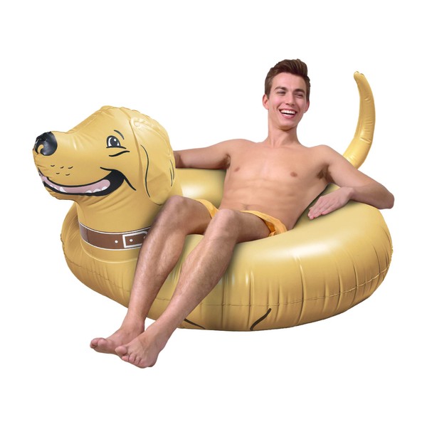 GoFloats Buddy the Dog Party Tube Inflatable Raft, Float in Style (for Adults and Kids)