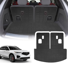 YEBOOCA Cargo Liners Backrest Mat for Acura MDX with Hook&Loop Rear Trunk Mat All Weather Anti-Slip Split Dog Liner (Cargo Liner +Backrest Mats) (for 2014-2021)