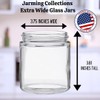 JARMING COLLECTIONS Mason Jars - 16 oz Glass Extra Wide