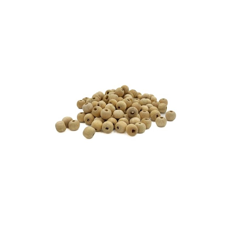 MAKRAMA Cuentas Artesanales de Madera Natural para Macrame (10mm (100pzs))
