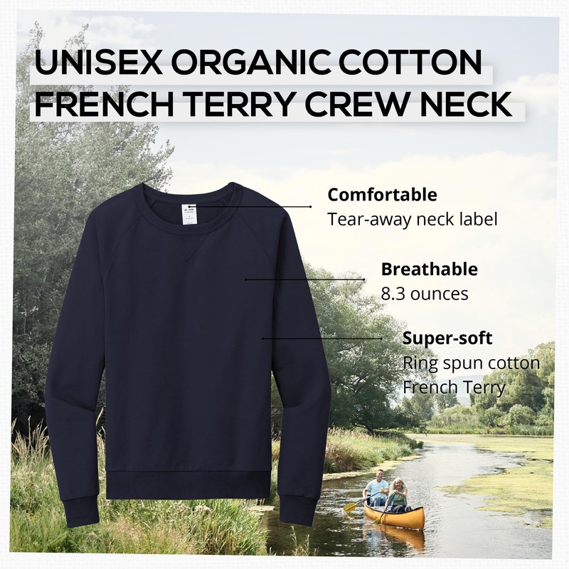 Allmade Unisex Organic French Terry Crewneck Sweatshirt, Night Sky Navy,