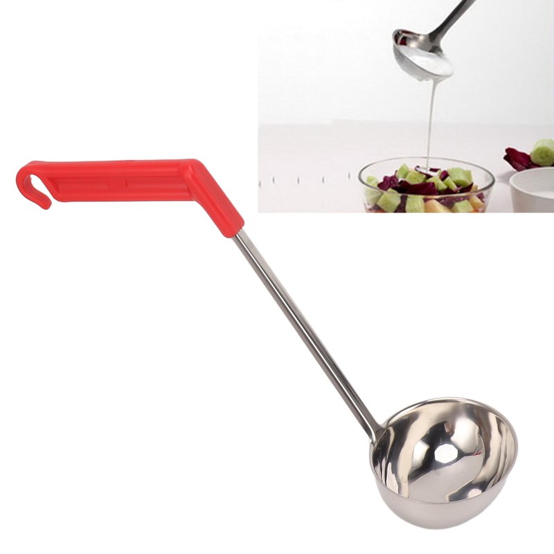 Soup Ladle Stainless Steel Anti Scald Multifunctional Curved Handle Kitchen