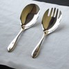 Nagao Tsubamesanjo Serving Spoon Serving Fork Set, 18-8 Stainless Steel,