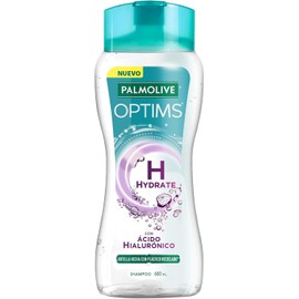 Palmolive Optims Shampoo Hydrate 680 ml. Fórmula con Ácido Hialurónico y Vital Keratina que Brinda Hidratación Intensiva a tu Cabello, Dejándolo Suave, Brillante y Manejable