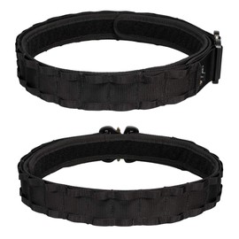 IDOGEAR 2 Inch Tactical Belt Combat Quick Release Buckle Rigger Belt Military Style Molle Durable Belt System 2 Inch Outer Belt and 1.75 Inner Belt Set (Large, Black)