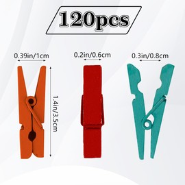 Clothes Pins Wooden Clothespins for Hanging 120pcs Mix-Color Mini ClothesPins for Photo Crafts Photo Clips Small Clothes-Pin Wooden Clips Clothespins for Hanging Line Drying Baby Shower