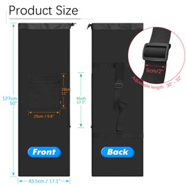 Easecos Longboard Skateboard Bag Portable Skateboard Carry Bag with Outer Pocket, Heavy Duty Longboard Bag with Adjustable Strap, Outdoor Sport Travel Storage Organizer for Men Women, 50" L x 17.1''W