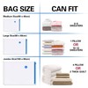 Vacuum Storage Bags (Small 6 Pack), Double-Zip Seal and Leak