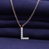 18K Rose Gold Plated Initial Necklace | Moissanite Diamond Alphabet