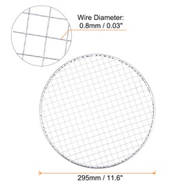 sourcing map 10pcs Round BBQ Grill Net 11.6" Dia Galvanized Iron Barbecue Mesh Mat for Baking Smoking Charcoal Grilling Roasting