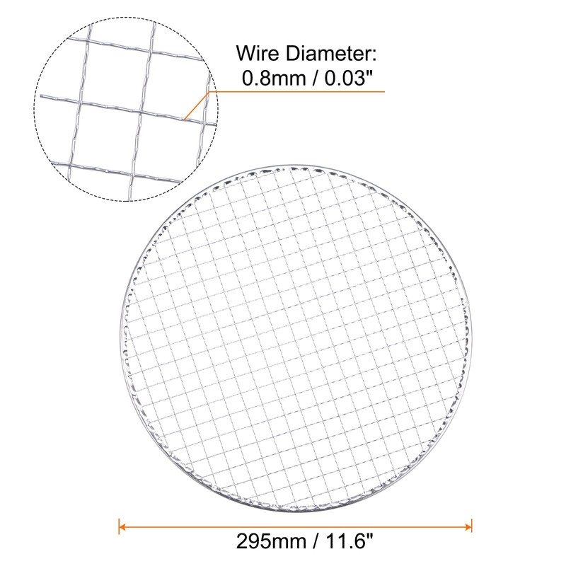 sourcing map 10pcs Round BBQ Grill Net 11.6" Dia Galvanized