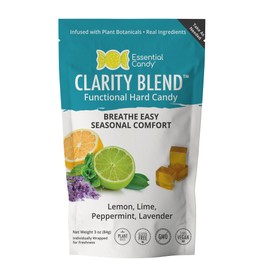 Clarity Blend Functional Hard Candy | Seasonal Support Breathe Easier | Organic Lemon, Lime, Peppermint, Lavender | Gluten-Free, Non-GMO, Vegan - 24 Count (Pack of 1)