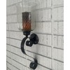 GLOBEDECOR Metal Wall Sconce Pillar Candle Holder Scroll Design with