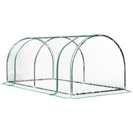 Grad HAGO Mini Greenhouse, Portable 6.6' L x 3.3' W x 2.6' H Tunnels，Flower House Mini Gardening Plant Flower Sunshine Room Tunnel Garden PVC Greenhouse Cover for Cold Frost Protector Gardening Plants