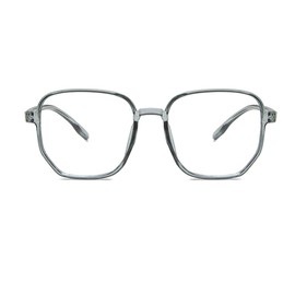 FunSpt Blue Light Blocking Glasses Oversized Ultra Light Non Prescription Frame Nerd Eyeglasses Anti Eyestrain, Blue
