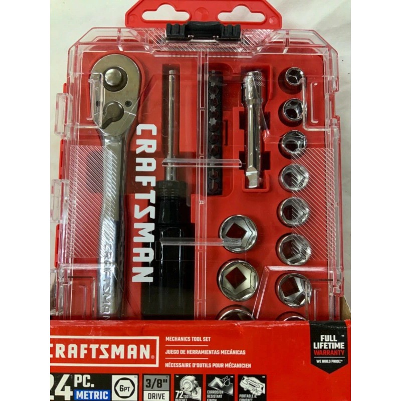 CRAFTSMAN SOCKET SET NANO METRIC 3/8 DRIVE 24 PC SET