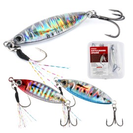 Probite Rattle Jigging Spoons Fishing Lures – 3PCS Hard Baits, 3 Unique Styles – Sinking Vibration Bait for Bass, Pike, Trout – Freshwater & Saltwater Fishing Lure Set (1/2 oz)