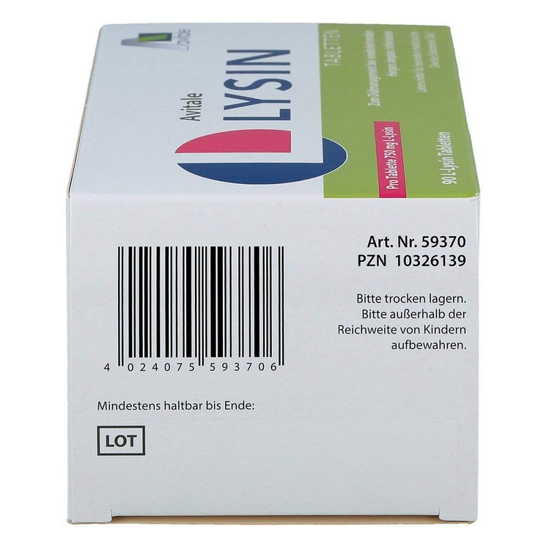 L-lysine Tablets for Cold Sores 750 mg Pack of 90