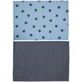 Small Placemat, Set of 2, 9.8 inches (25 cm), 13.8 inches (35 cm), 100% Cotton, Made in Japan, Small, Kids, Boys, Stars, Blue, Hickory, Navy
