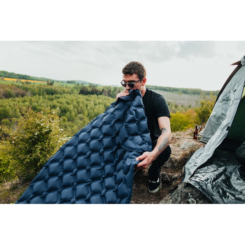 WANDERFALKE® Ultralight Inflatable Sleeping Mat – XL Width 66 cm