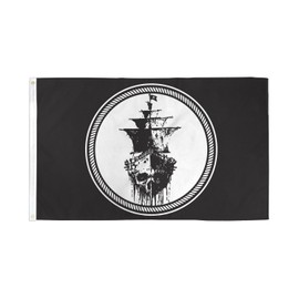AZ FLAG - Pirate Ship Flag - 150 x 90 cm - Pirate Flag 100% Polyester with Brass Eyelets - 110 g