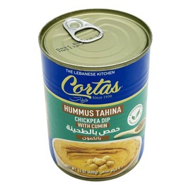Cortas - Hummus Tahini Chickpea Dip with Cumin (Pack of 4), Ready to Serve, 14oz X 4