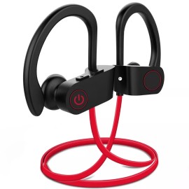 Unbranded Waterproof Bluetooth 5.0 Earbuds Stereo Sport Wireless Headphones in Ear Headset - Red, A pair