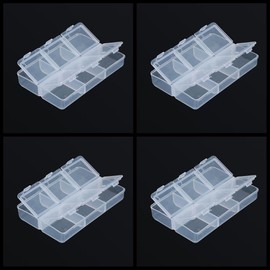 HomeSoGood 4 Pack Clear Weekly Pill Case Storage Box Transparent Travel Pill Organizer Container