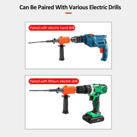 Electric Drill to Hammer Adapter, Portable Handheld Electric Drill to Hammer Conversion Head with Drill Bit, Lightweight Electric Drill to Hammer Converter, Conversion Head for Electric Drill, High Hardness Fast Change Electric Hammer Converter